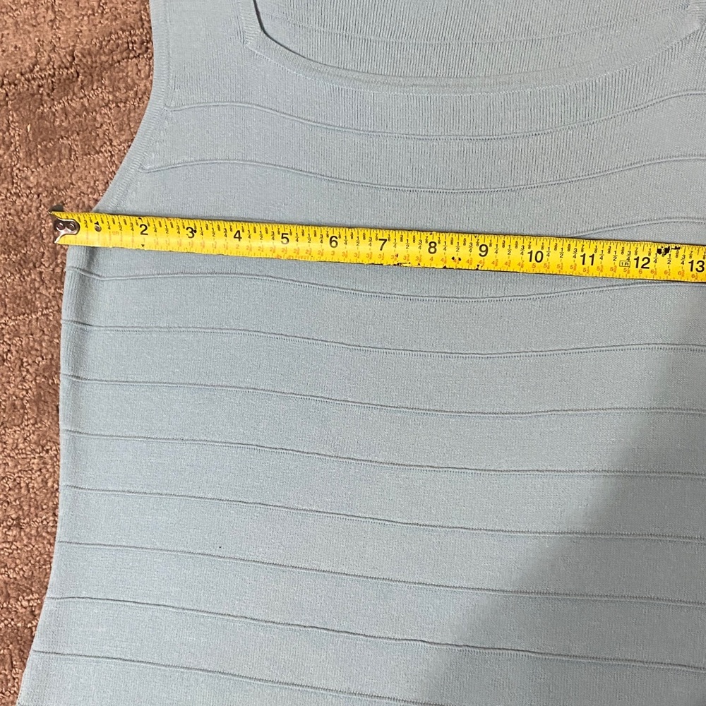 Cable & Gauge Light Blue Elegant Knit Sleeveless Top Summer Office - Picture 7 of 9